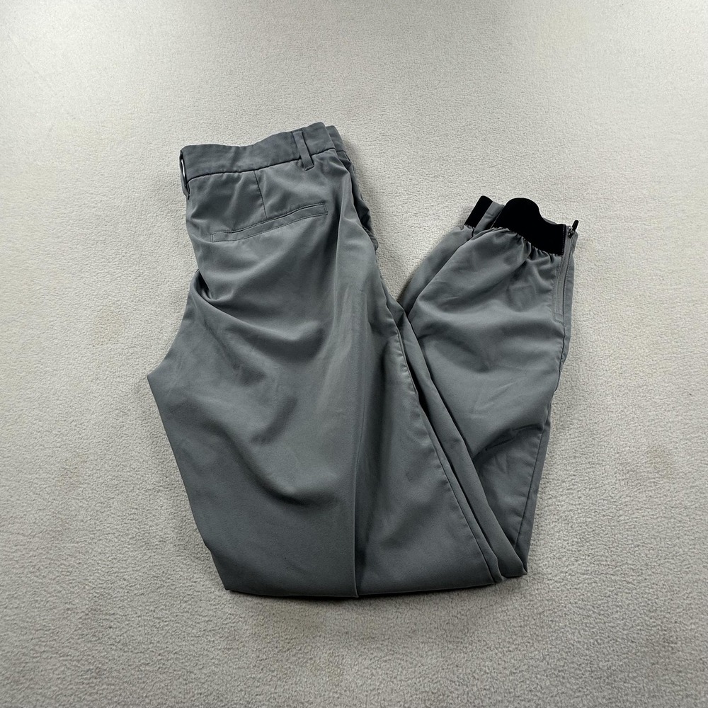 Primo Pants Mens 32 Gray Performance Golf Jogger Stretch Tapered Ankle Zip
